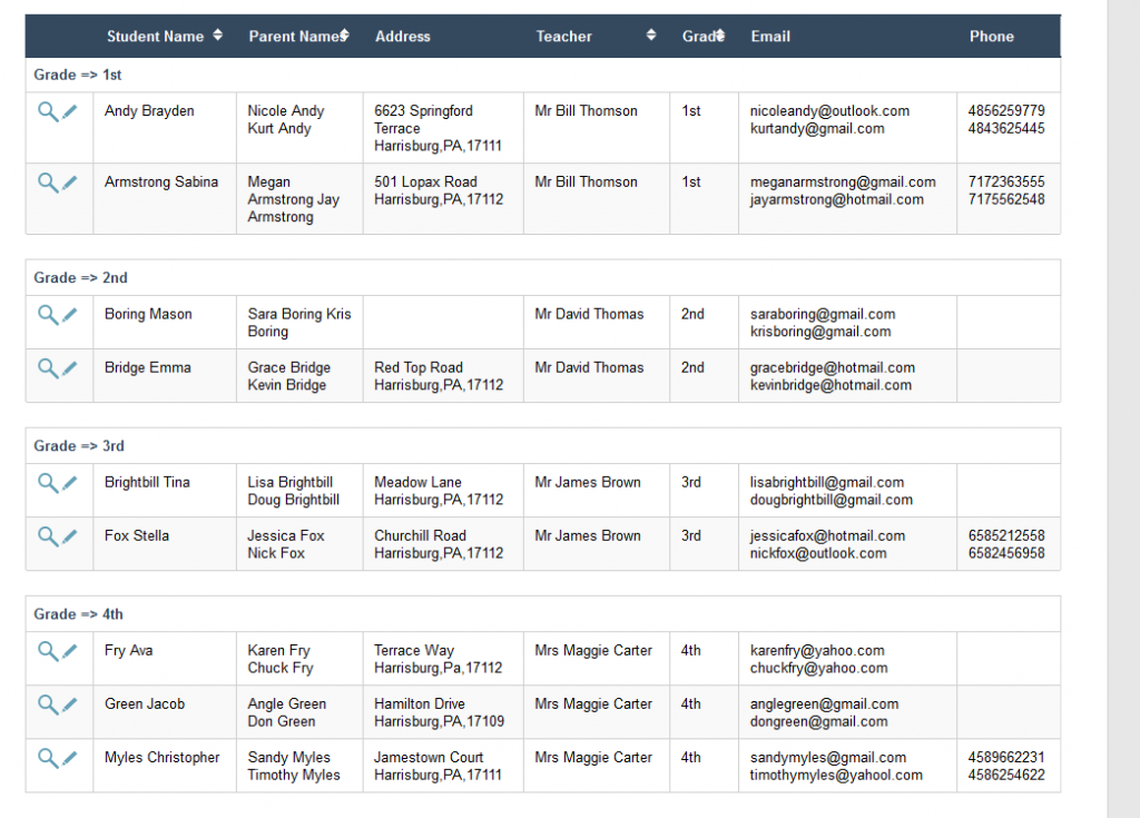 RunPTO Student Directory