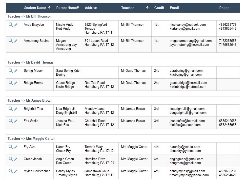 RunPTO Student Directory
