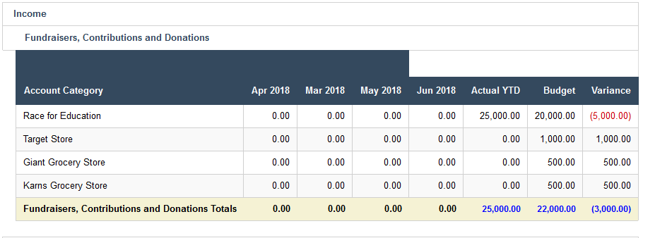 PTO Accounting Software -  PTO Income Statement Summary