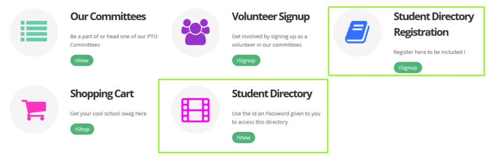 RunPTO Student Directory on a Website