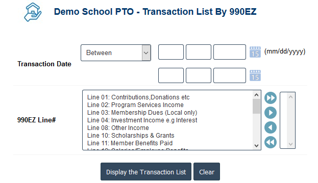 PTO Accounting Software - PTO 990EZwise Transaction Report