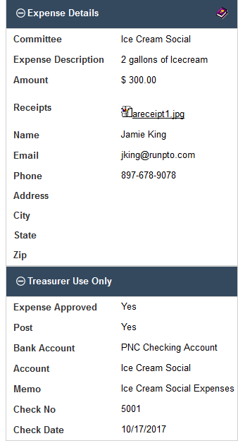 PTA Expense Form 