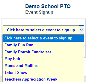RunPTO Event Signup List
