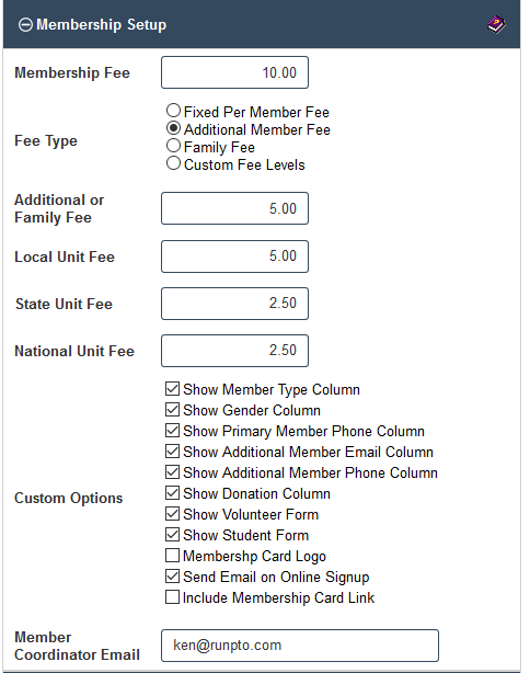 RunPTO Membership setup