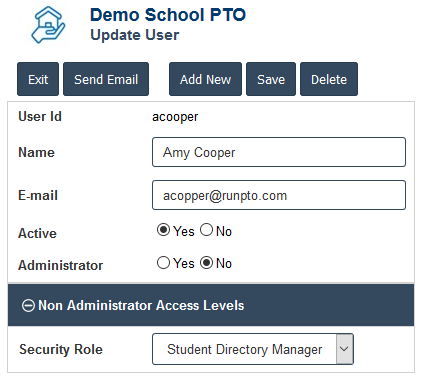 Student Directory Role Assignment