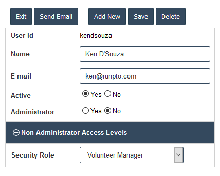 Volunteer Manager Role Assignment