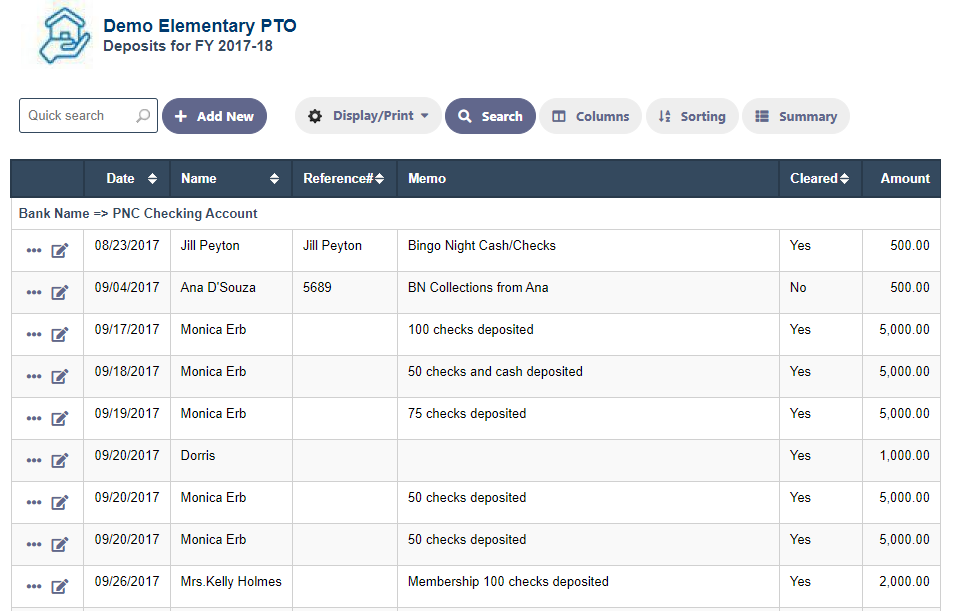 RunPTO Deposit Transactions