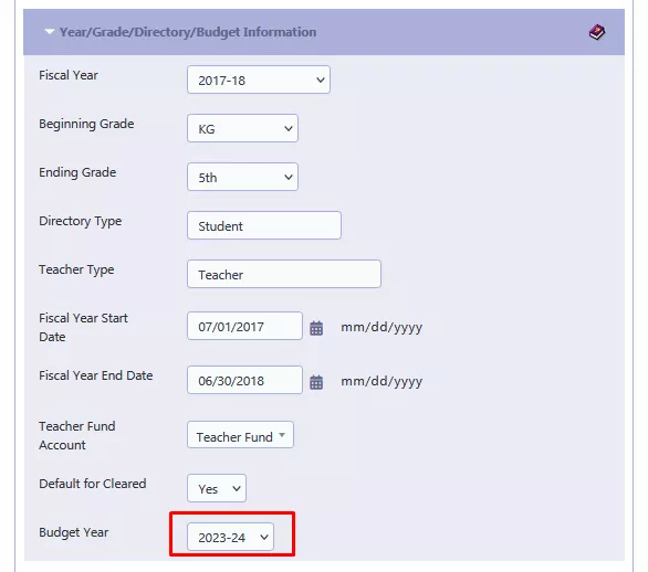 Budget Year Setup for Parent Teacher Organizations and Booster Clubs