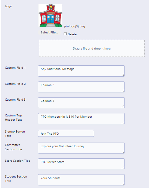 PTA Membership Setup